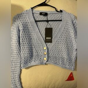 Blue crochet cardigan